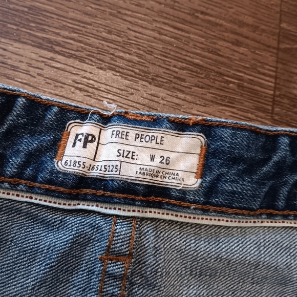 Free People Distressed Blue Jean Shorts - Picture 2 of 3